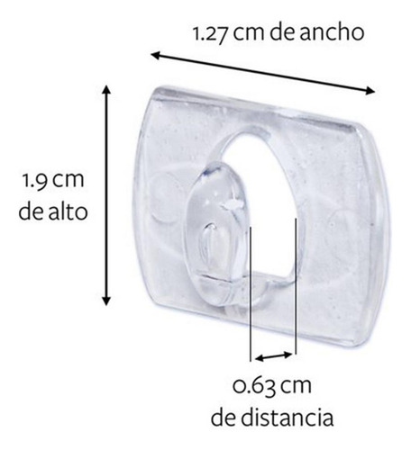 Imagen 3 de 8 de Mini Ganchos Decorativos, Transparentes, 20 Und Command