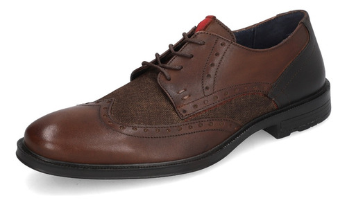 Zapato Casual Para Caballero Piel Café Moderof Textil 