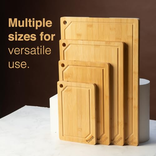 Set De 4 Tablas De Cortar De Bambú Extra Grande - Tablas De