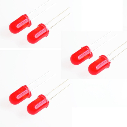 Kit Leds Difuso Rojo 5mm Diodo Emisor Luz Arduino