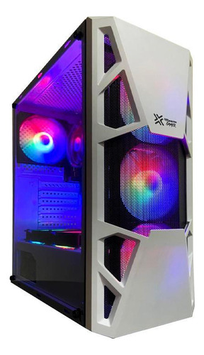 Gabinete Gamer Branco Maxxtro 3303w Com 4 Fan Led Rgb
