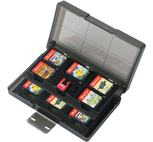 Estuche Porta Juegos Nintendo Switch P/ 24 Cartuchos Negro