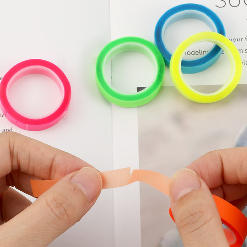 Paquete De Rollos De Cinta Toymis, Resaltadoras, Fluorescent