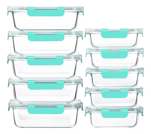 Paquete De 10 Recipientes De Vidrio Para Almacenamiento De Alimentos Con  Tap