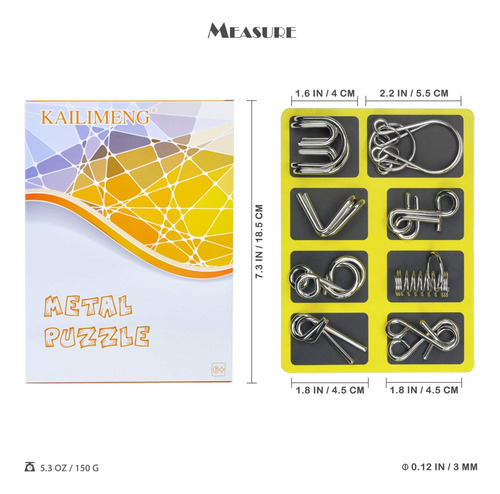 Rompecabezas De Metal Kailimeng, Con Rompecabezas De Alam...