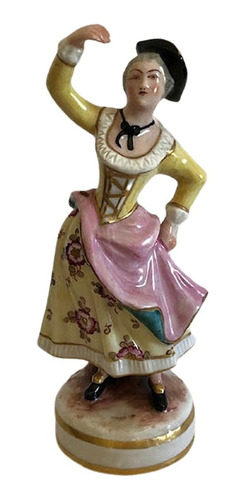 Antigua Figura Galante Porcelana Alemana Sellada