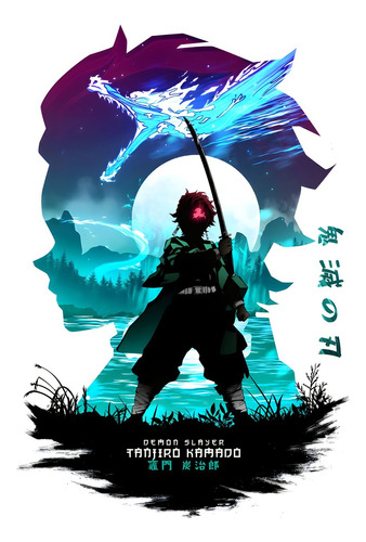 Poster Tanjiro Demon Slayer Autoadhesivo 100x70cm#2046