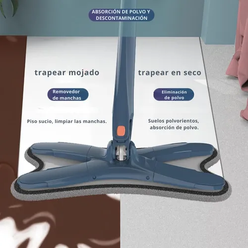 Mopa Trapeador Tipo X Con Escurridor 6 Repuesto Multiusos