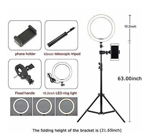 Imagen 3 de 6 de Anillo De Luz Con Soporte Para Selfie Con Tripode Para Iph