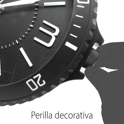 Imagen 2 de 7 de Reloj De Pared Moderno Analogo Negro Gigante 27.5 Cm