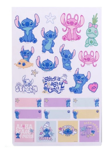 Libro De Stickers Mooving Stitch 24 Pag +450 Stickers Disney