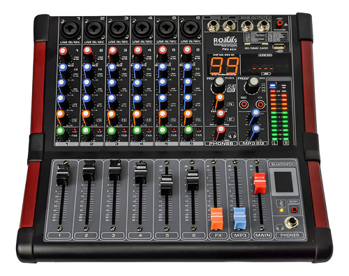 Mezcladora Amplificada 6 Canales Dsp Usb Bluetooth 250w Rms