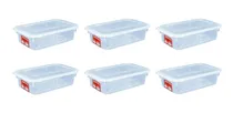 Comprar 6 Caixas Plásticas Com Tampa Transparente Multi Uso 1,3 L