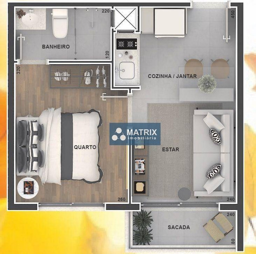Imagem 2 de 13 de Apartamento Com 1 Dormitório À Venda, 27 M² Por R$ 217.664,31 - Bacacheri - Curitiba/pr - Ap6964