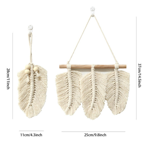 Macrame Parede Pendurado Decoração De Parede Folha Borla