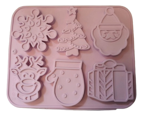 Molde De Silicon Copo De Nieve Arbol Santa Reno Regalo Guant