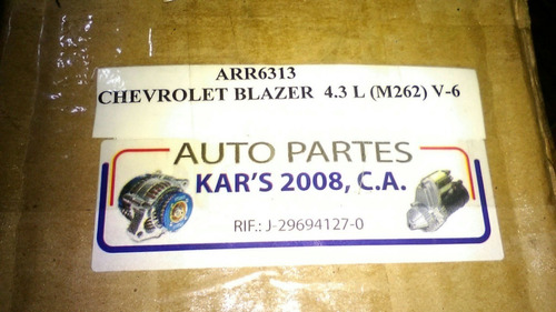 Arranque Arr-6313 / Chevrolet Blazer 4.3l (motor 262) V-6