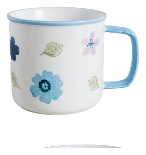 Taza Ceramica Flores Celestes