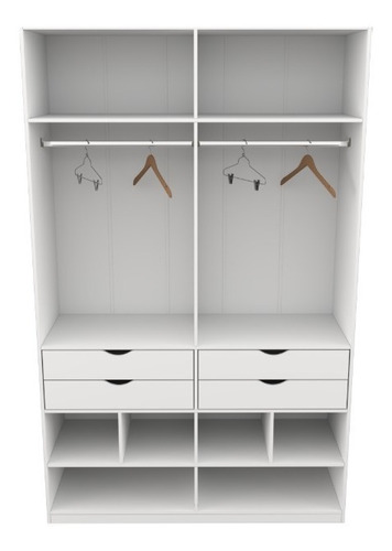 Armário Arara Gaveta Sabrina M11 100% Mdf (closet Gaveta) Cor Branco