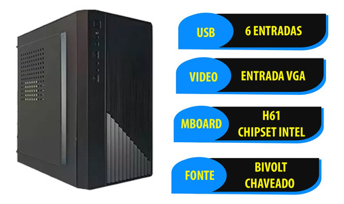 Computador Completo Intel I5, 8gb Ram, Ssd 256, Monitor 19