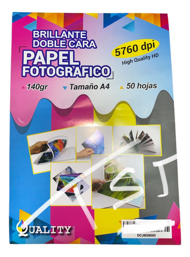 Papel Fotográfico Doble Cara Brillante A4 Kit 8 Paquetes