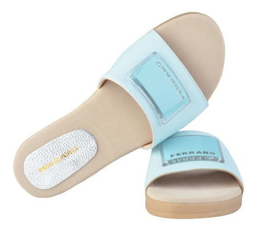 Zuecos Sandalias De Cuero De Mujer Mica - Ferraro