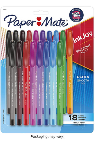 Bolígrafos Paper Mate Inkjoy 18 Unid Colores Ultra Suave