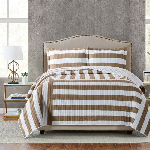 Imagen 2 de 6 de Cubrecama Quilt Cover Reversible +fundas Queen Barcelona D4