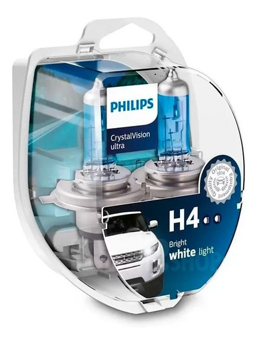 Par De Lâmpada Philips Crystal Vision Ultra H4 + Pingos