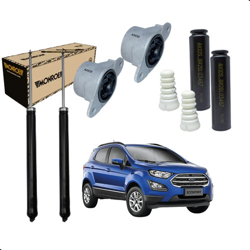 Amortecedor Traseiro New Ecosport 4x2 Monroe+kit Coxim Axios