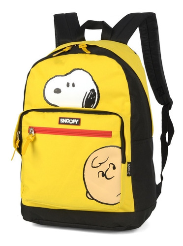 Mochila Grande Snoopy E Charlie Brown Rosto Original Peanuts