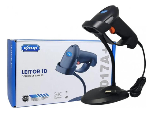 Leitor De Código De Barras Laser Usb Suporte Kp-1017a+ Knup