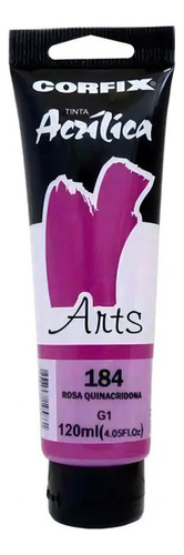 Tinta Acrílica Corfix Arts 120ml Rosa Quinacridona 184 Gr 1