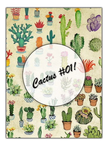 Cactus #01! Lámina Decoupage Autoadhesiva No Servilletas