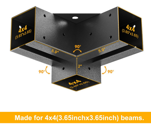 Soportes Para Pérgola, Kit De 4 Piezas De Ángulo Recto