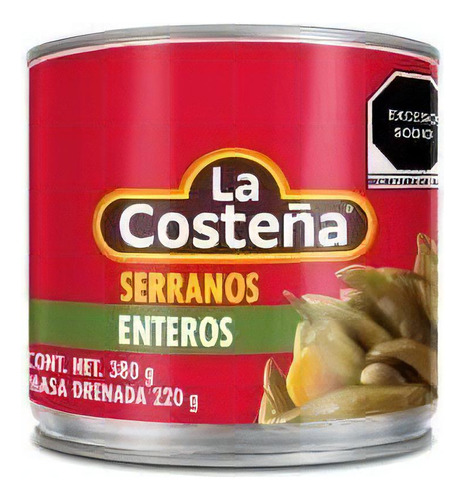 Chile Serrano La Costeña Entero En Escabeche 380 Gr