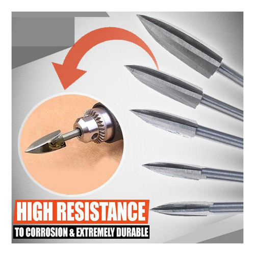 5pcs Wood Carving Tools Engraving Drill Accessories Bit