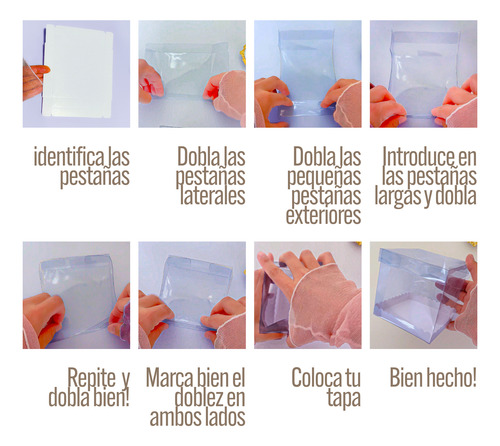 25 Pack Caja Cuadrada Acetato 10x10x10 Tapa Y Base Transparente Con Blanco
