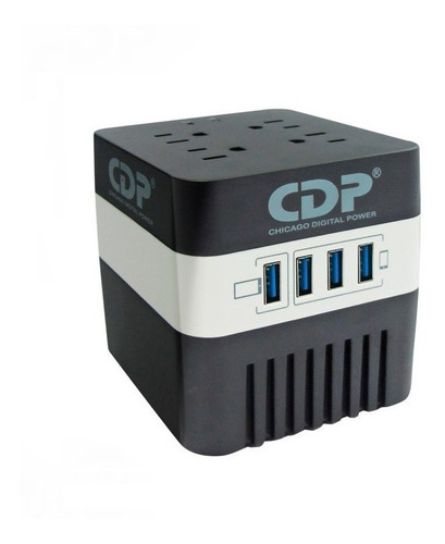 Estabilizador Cdp Ru-avr604i 600va / 300w, 4 Salidas, 4 Usb