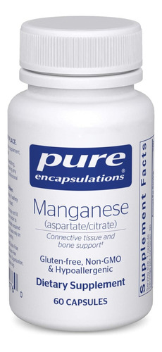 Manganeso (aspartato/citrato) Pure Encapsulations 60 Cápsula