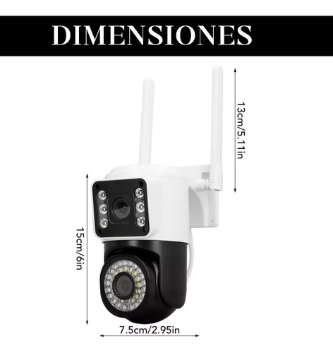 Cámara Ip Wifi Seguridad Inalámbrica Antirobo 2 Lentes Espia Blanco