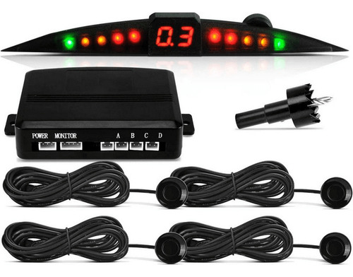 Sensor De Estacionamento Prime 4 Pontas Preto Tech One
