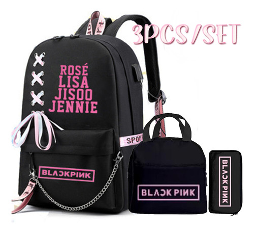 Mochila Escolar Blackpink, Bolsa De Almuerzo Y Bolsa Para Bo