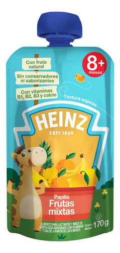 Papilla Para Bebé De Frutas Mixtas Pounch 170g Heinz