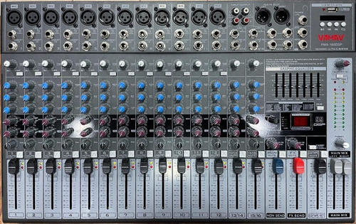 Mezcladora 16 Canales Usb Bluetoot Vamav Pmx160 Dsp Eq 7 Bd