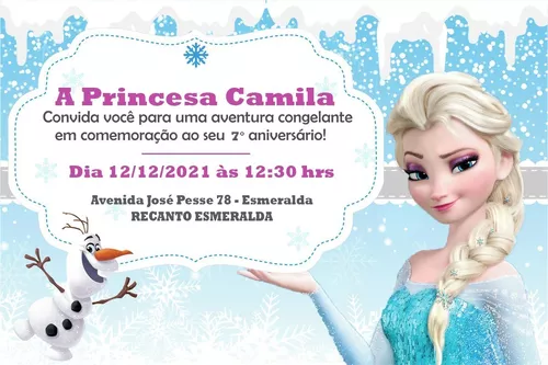 Convite Virtual - TEMA: Frozen 