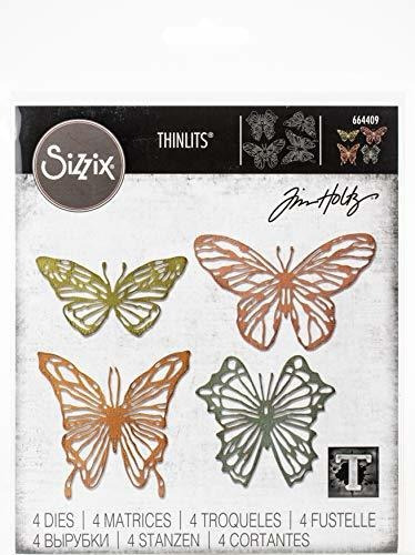 Set De 4 Troqueles Sizzix Thinlits 664409 Mariposas Garabate