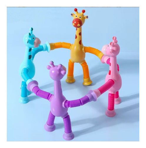 Juego de 4 jirafas Fun Melman para niños con unidad de color LED