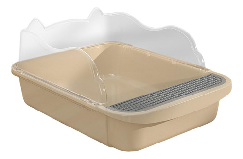 Caja De Arena Semicerrada Para Gatos Con 43x28x18cm Caqui