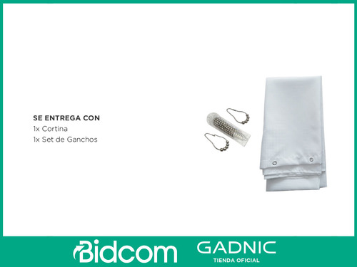 Cortina De Baño Ducha Impermeable Gadnic Antihongos Ganchos